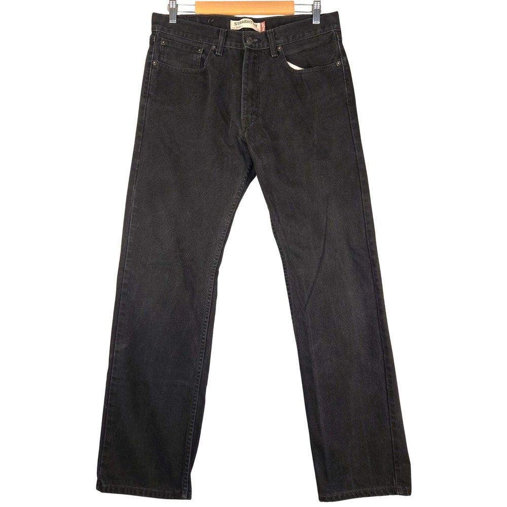 Levis 505 Straight Fit Jeans Mens Black Denim Pants 00505 34x34 (Fits 34x32)